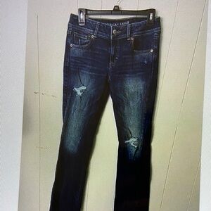 SHEIN Women’s Dark Blue Distressed Skinny Jeans